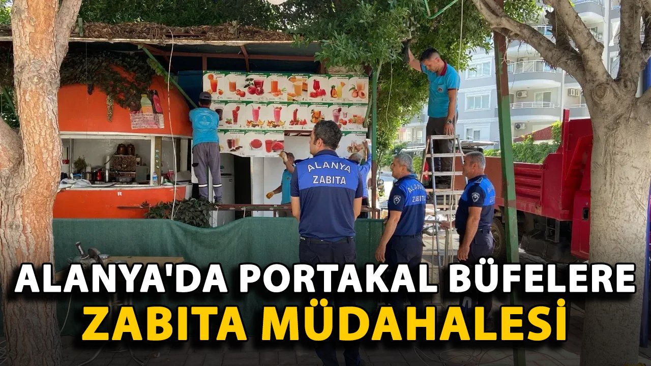 Alanya'da portakal büfelere zabıta müdahalesi