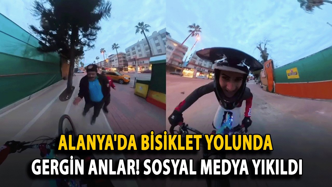 Alanya'da Bisiklet Yolunda Gergin Anlar! Sosyal medya yıkıldı