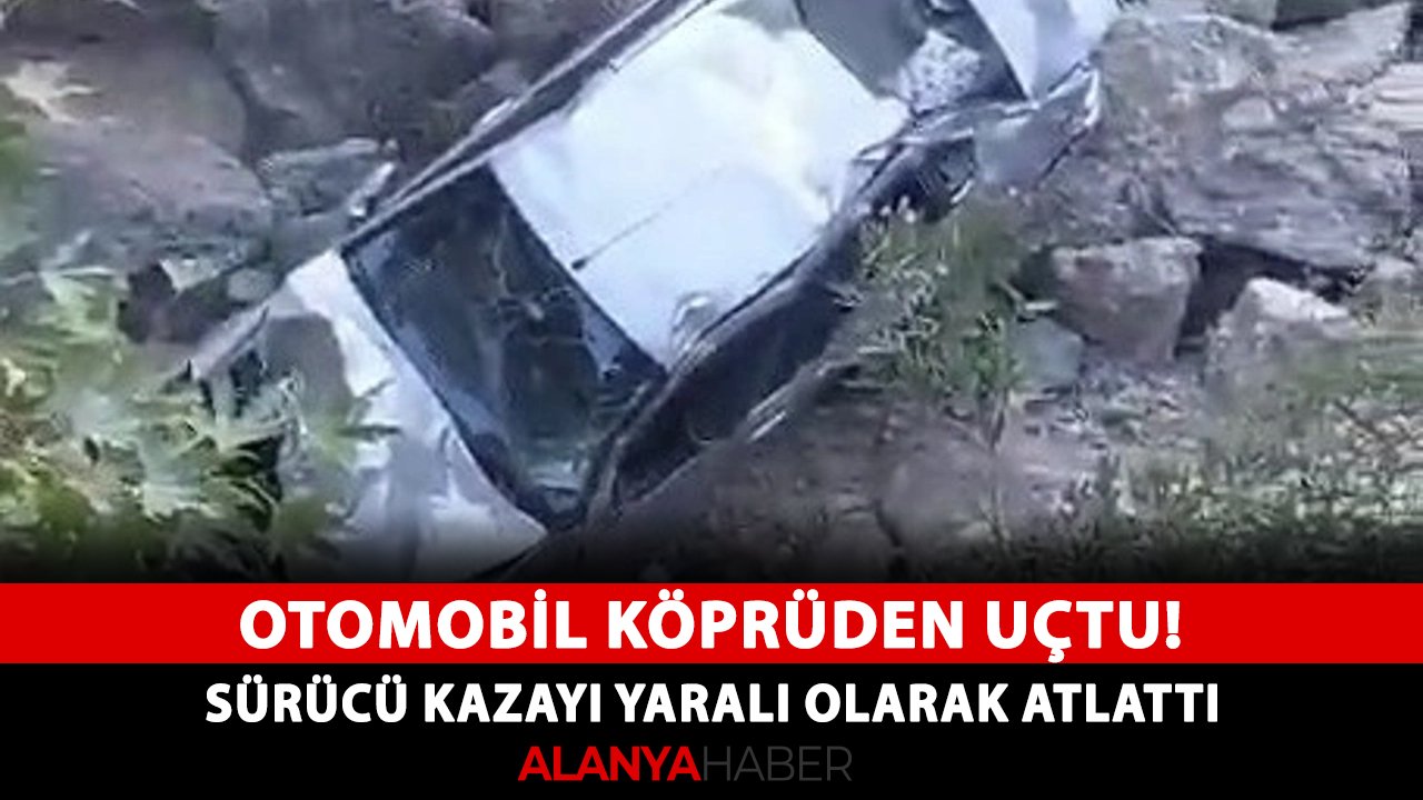 Otomobil köprüden uçtu! Sürücü kazayı yaralı olarak atlattı