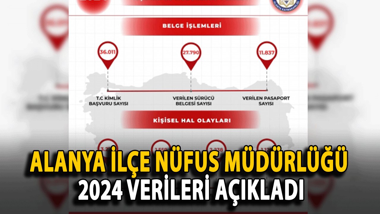 Alanya İlçe Nüfus Müdürlüğü 2024 verileri açıkladı