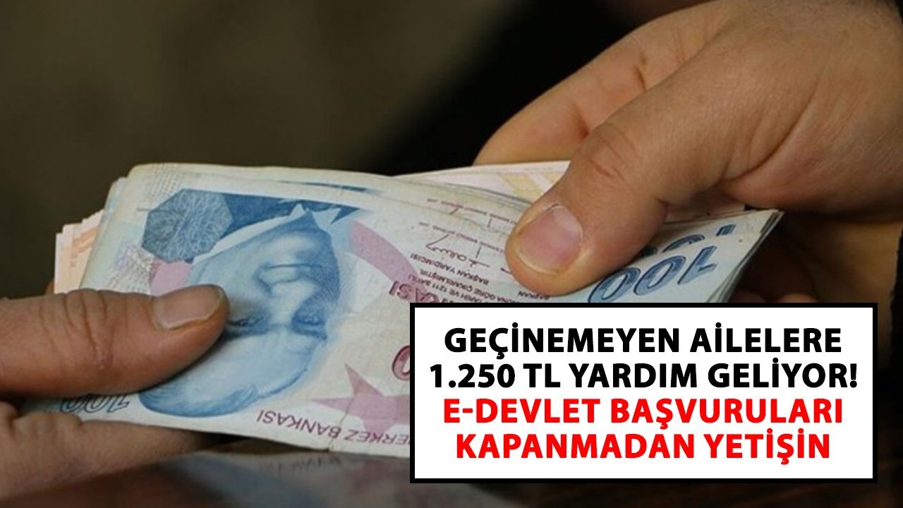 Geçinemeyen ailelere 1.250 TL yardım geliyor! E-Devlet başvuruları kapanmadan yetişin