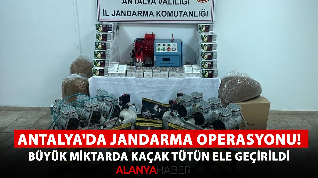Antalya'da jandarma operasyonu! Büyük miktarda kaçak tütün ele geçirildi
