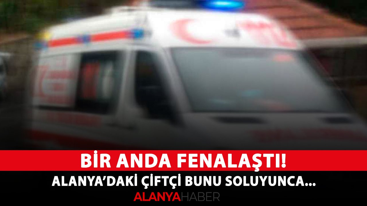 Bir anda fenalaştı! Alanya'daki çiftçi bunu soluyunca hastanelik oldu